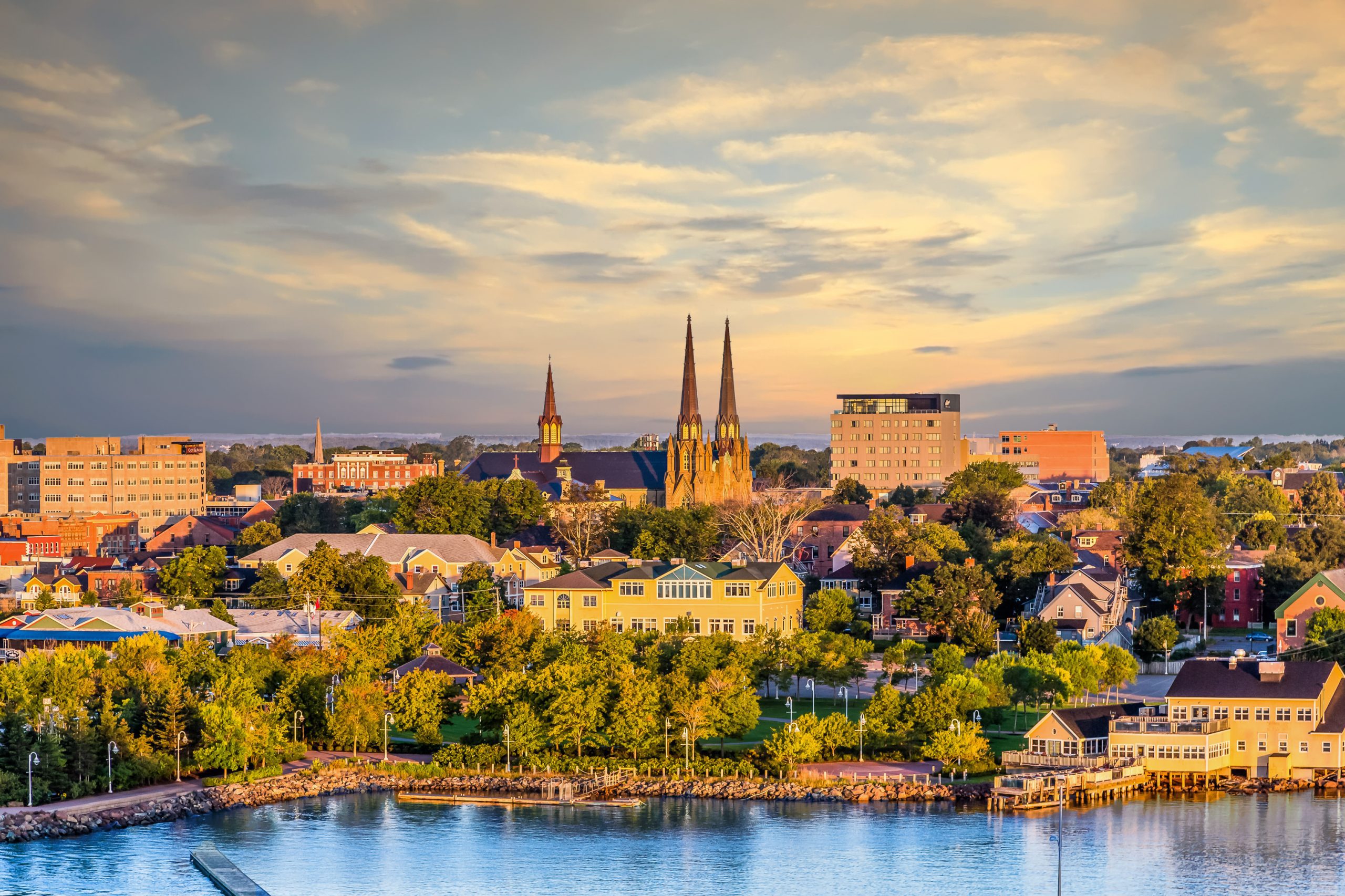 Charlottetown waterfront at sunset
